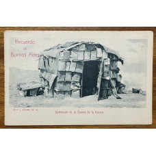 BUENOS AIRES CIUDAD HABITACION EN LA QUEMA ANTIGUA TARJETA POSTAL MUY RARA